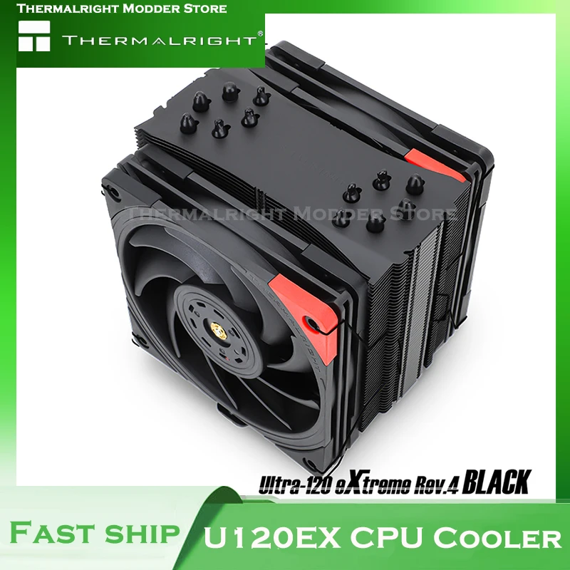 

Кулер для процессора Thermalright U120EX, 6 медных трубок с 120 мм 4-контактным ШИМ-вентилятором для Intel 1700 115x2011 2066 AM4, башенный радиатор для компьютера