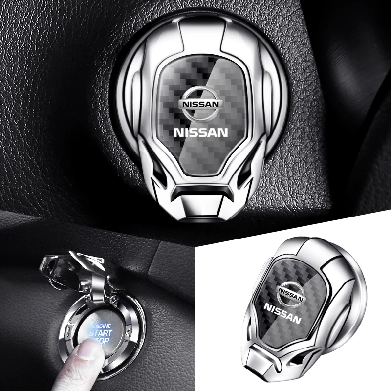 Автомобильная накладка кнопки запуска с одним нажатием, декоративная наклейка, Защитная крышка для Nissan Qashqai j10 j11 x Trail t32 t31 Tiida Juke Teana