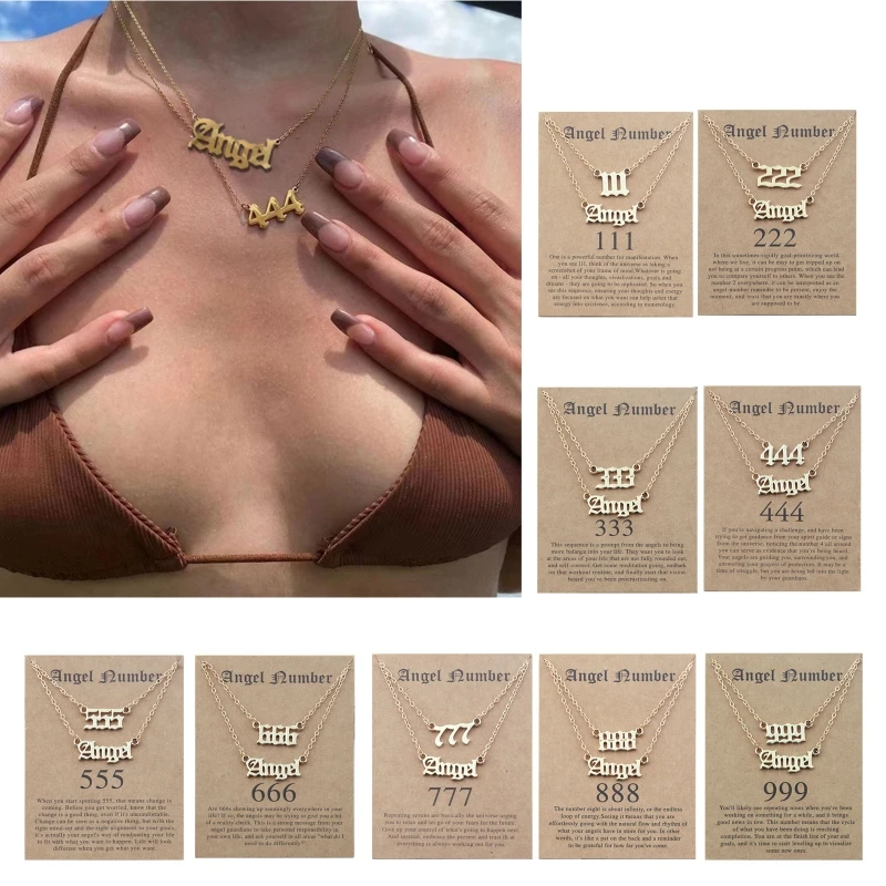 Женское Ожерелье с подвесками в виде цифр ангела |