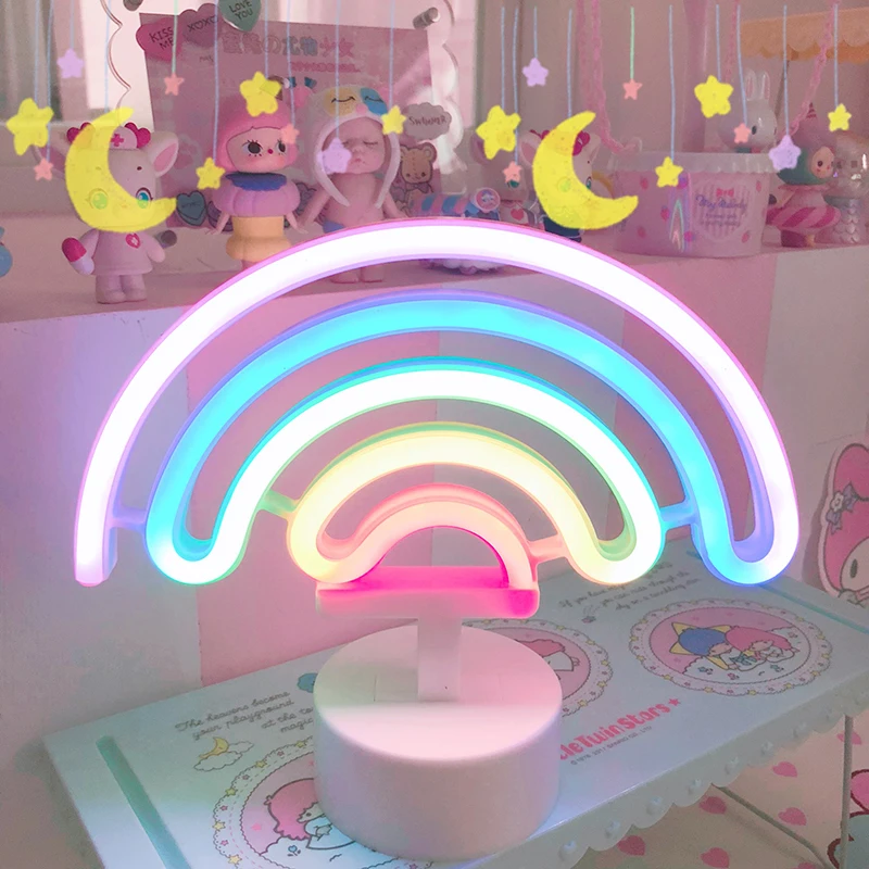 

Cute Rainbow Neon Sign LED Rainbow Light/Lamp for Dorm Decor Unicorn Night Light Decor Neon Lamps Wall Decor for Girls Bedroom