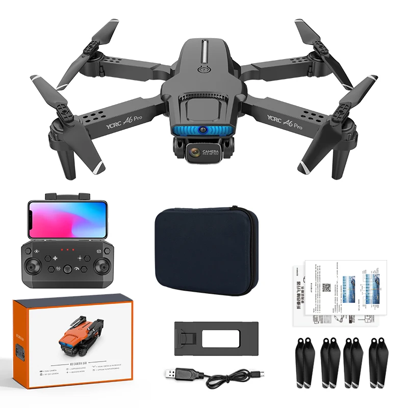 

Drone 4K Professional Dual Camera FPV RC Quadcopter Foldable With Positioning Flight One Key ReturnToy A6