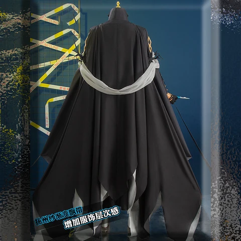 Косплей-костюм сарказ Банчи с логотипами игровых рыцарей, парик, головной убор, Униформа, черные рожки, нарукавники, серьги, перчатки, серые волосы, реквизит