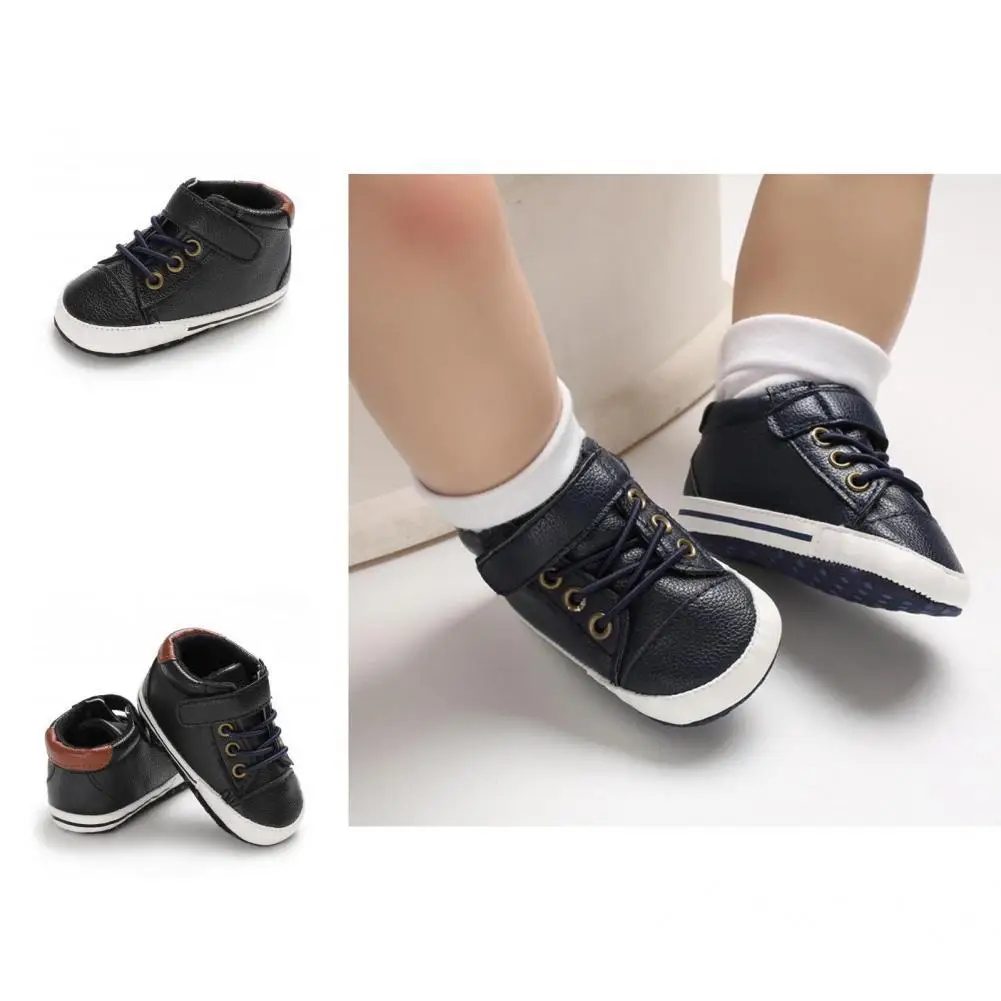 

Faux Leather 1 Pair Popular Anti Skid All Match Shoes Simple Shoes Contrast Color Birthday Gifts