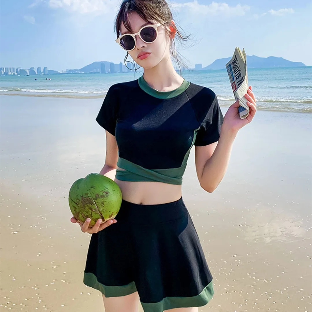 

Swimming Separate Body Gathering Slimming Conservative Beach Clothes Seaside Holiday Cover-ups Swimsuit Beach Outfits for Women