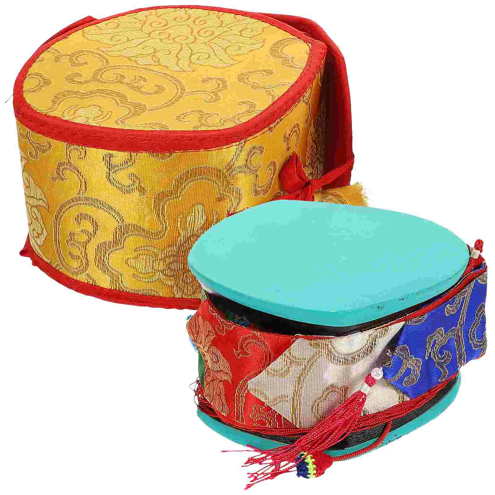 

1 Set Nepal Style Hand Drum Performance Prop Percussion Musical Instrument