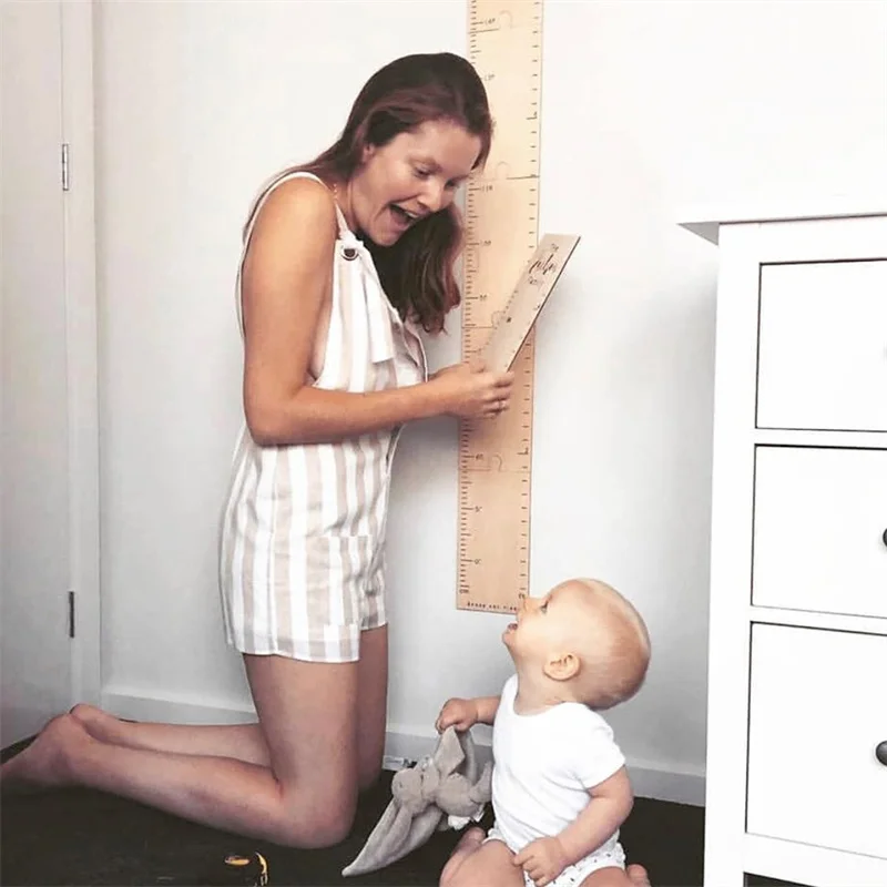 

Nordic Style Wood Height Growth Chart Height Ruler Kids Children's Room Hanging Ruler Wall Decorations Baby Photo Props