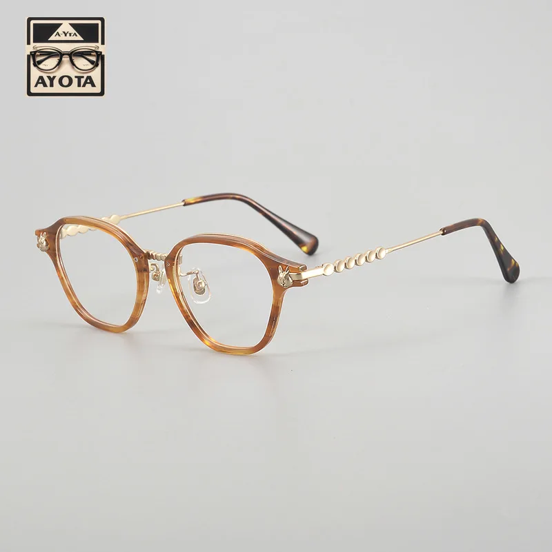 2021 многоугольная оправа для очков из чистого ацетата титана мужские