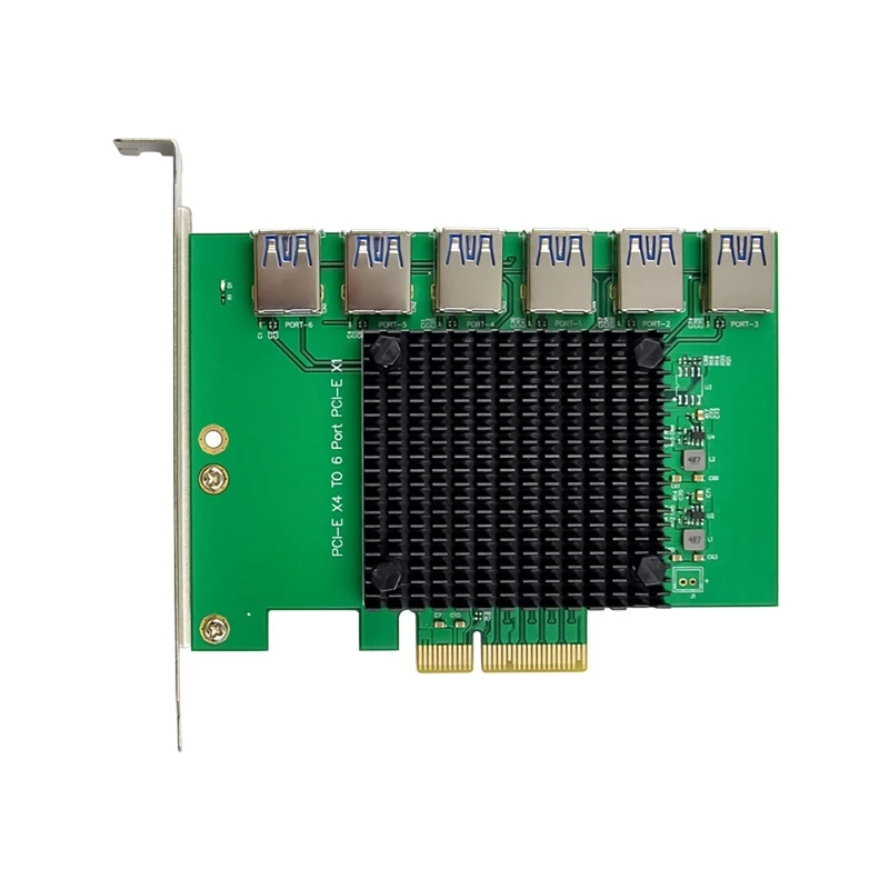 

PCI for EXPRESS Multiplier 1 to 6 USB3.0 PCIE X4 to X1 Riser Card for PCI for EXPRESS Converter 5Gb High Speed Data Tran