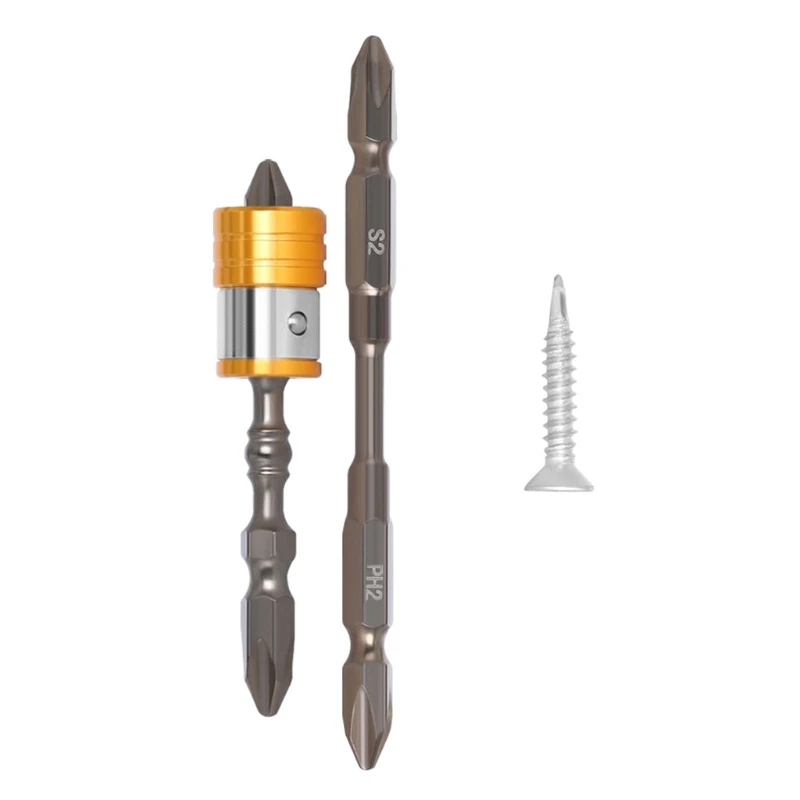 

3 Pieces Sturdy Double-head Wind Bit with Strong Magnetic Ring Durable Screwdriver Bit Sets Cross Tool