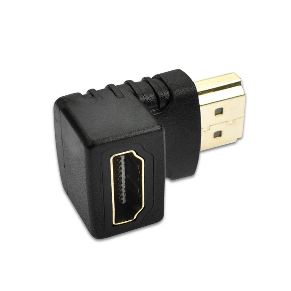 Фото HDMI-совместимый адаптер под прямым углом 90 градусов HDMI-совместимый конвертер 270 градусов штекер-гнездо удлинитель угловой разъем №5