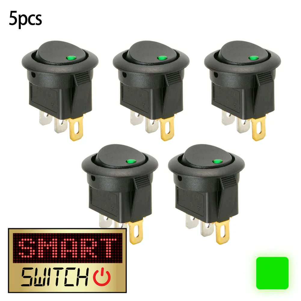 

Boat Car Round Switch For Additional Electronics LED Light On-Off Round Rocker SmartSwitch Toggle Switch 20A Mp