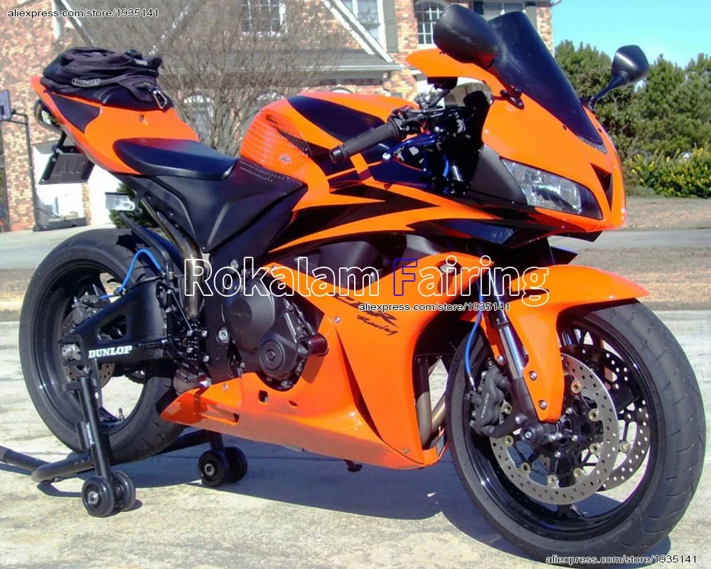 

Для Honda CBR600RR F5 2007-2008 CBR600 RR 07/08 черные/оранжевые Обтекатели корпуса мотоцикла (литьё под давлением)