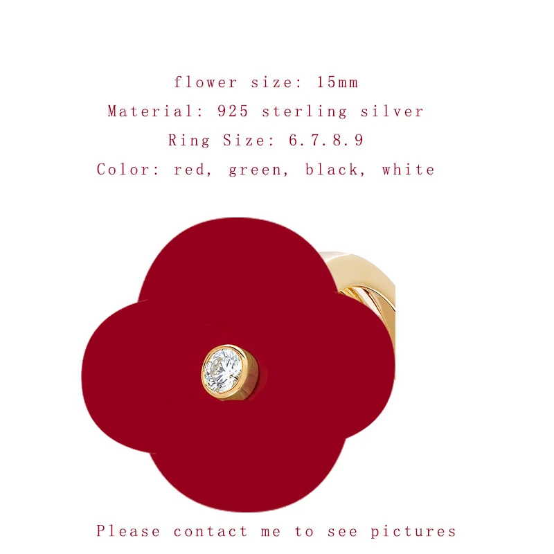 

925 sterling silver four leaf ring For women famous brand Fine Fashion jewelry wholesale Van Cleef the 15mm Shell Pearl Jewelry