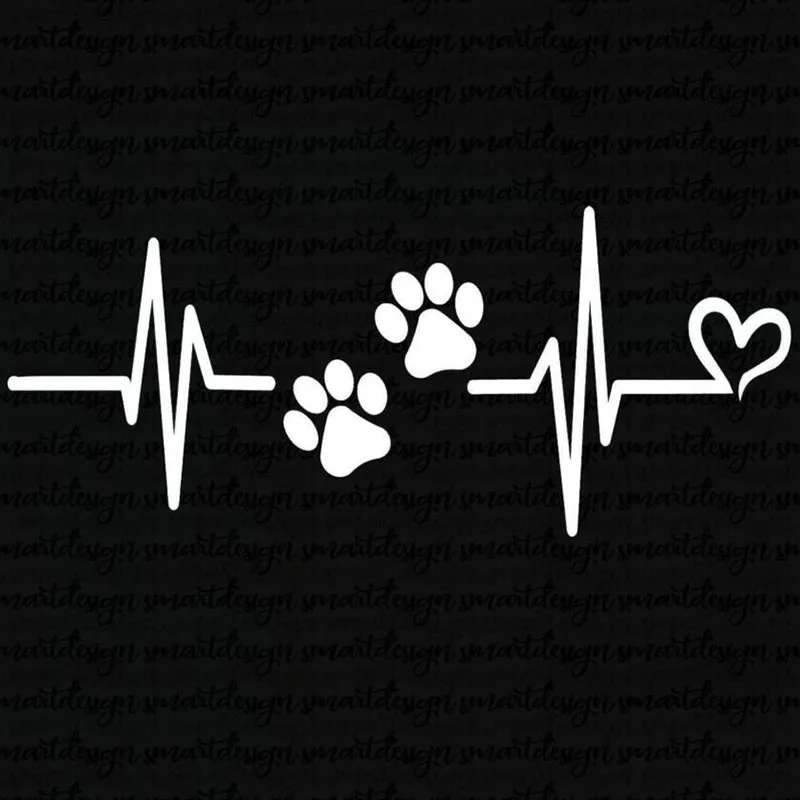 

Heartbeat Liveline Love dog Paw Pet Theme Window Glass Car Sticker Decal AL383