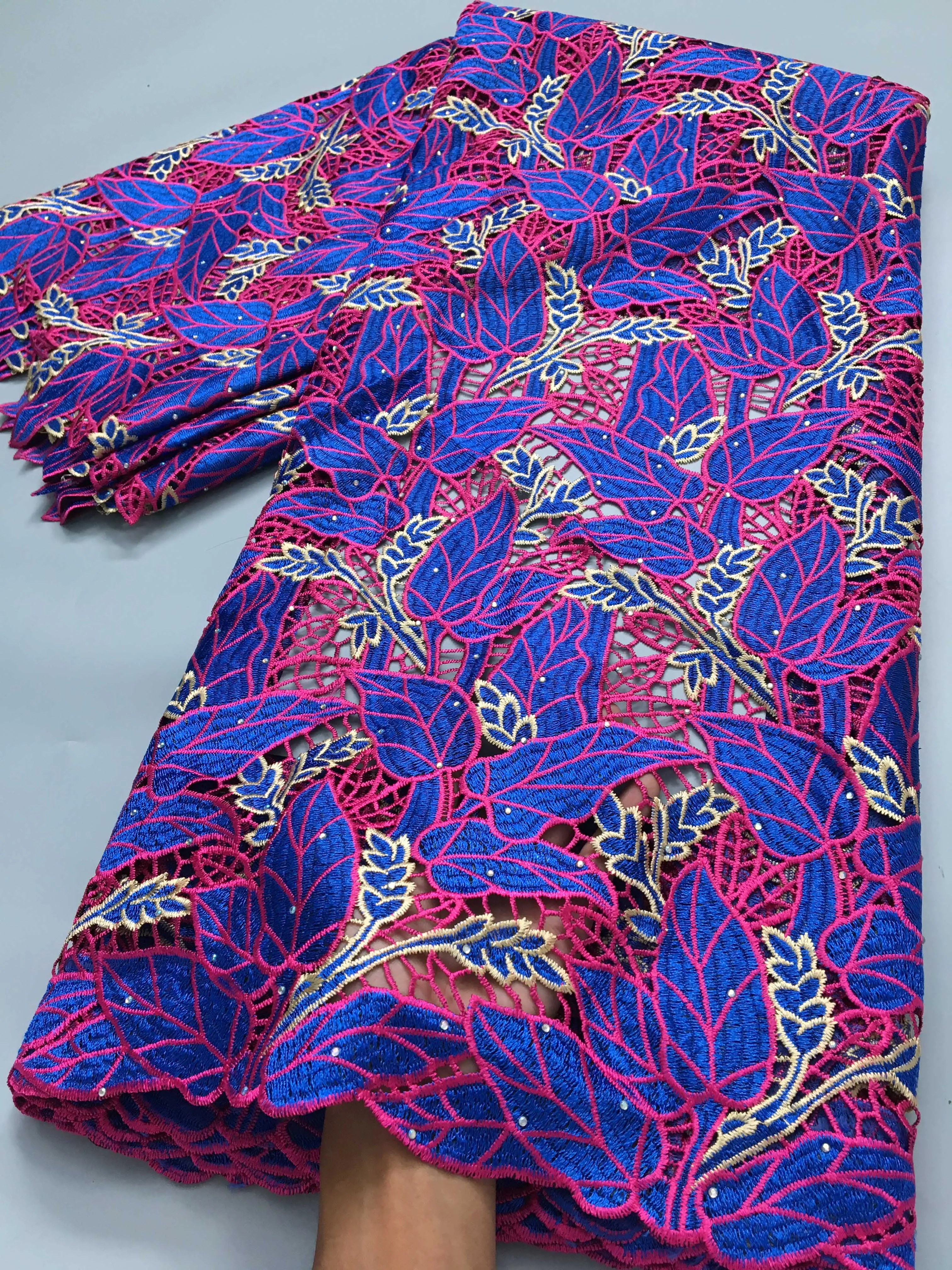 Высококачественная Нигерийская Вышитая Кружевная Ткань Из Вуали С Блестками