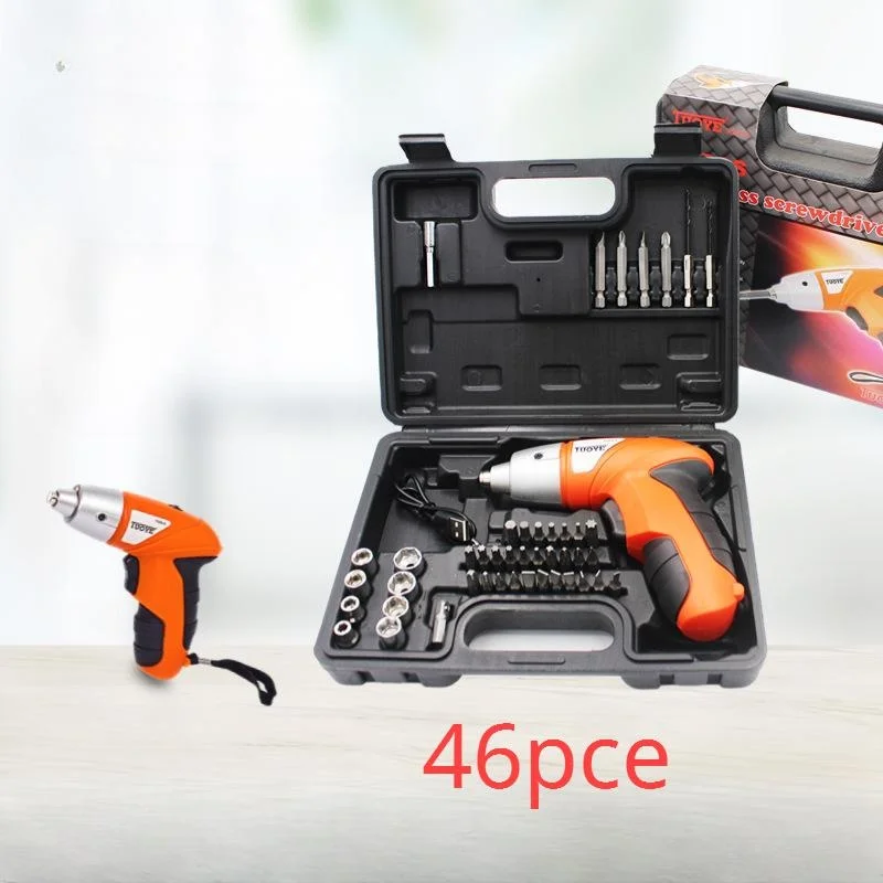 46pcs/set Mini Cordless Rechargeable Electric Drill Driver M