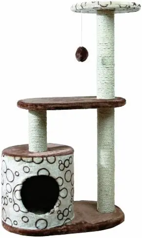 

Cat Tree with Condo | 2 Platforms | Dangling Cat Toy, Cream, 1 level Garten of banban Kitten accessories Cat worm Automatic cat