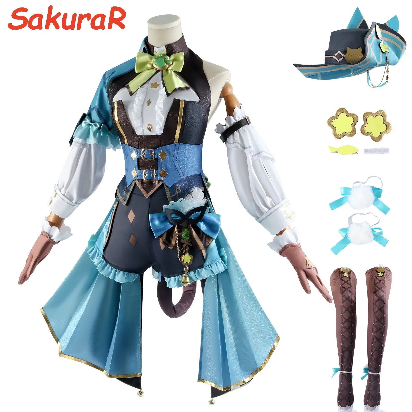 Призрак в сапогах Кирара Косплей GenshinImpact Кира Костюм Ролевая игра Comic Con Hallowmas