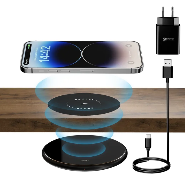 KPON Invisible Wireless Charger Hidden Long Distance Wireless Phone Charger Under Desk QI 10W Furniture Wireless Charging Pad 1