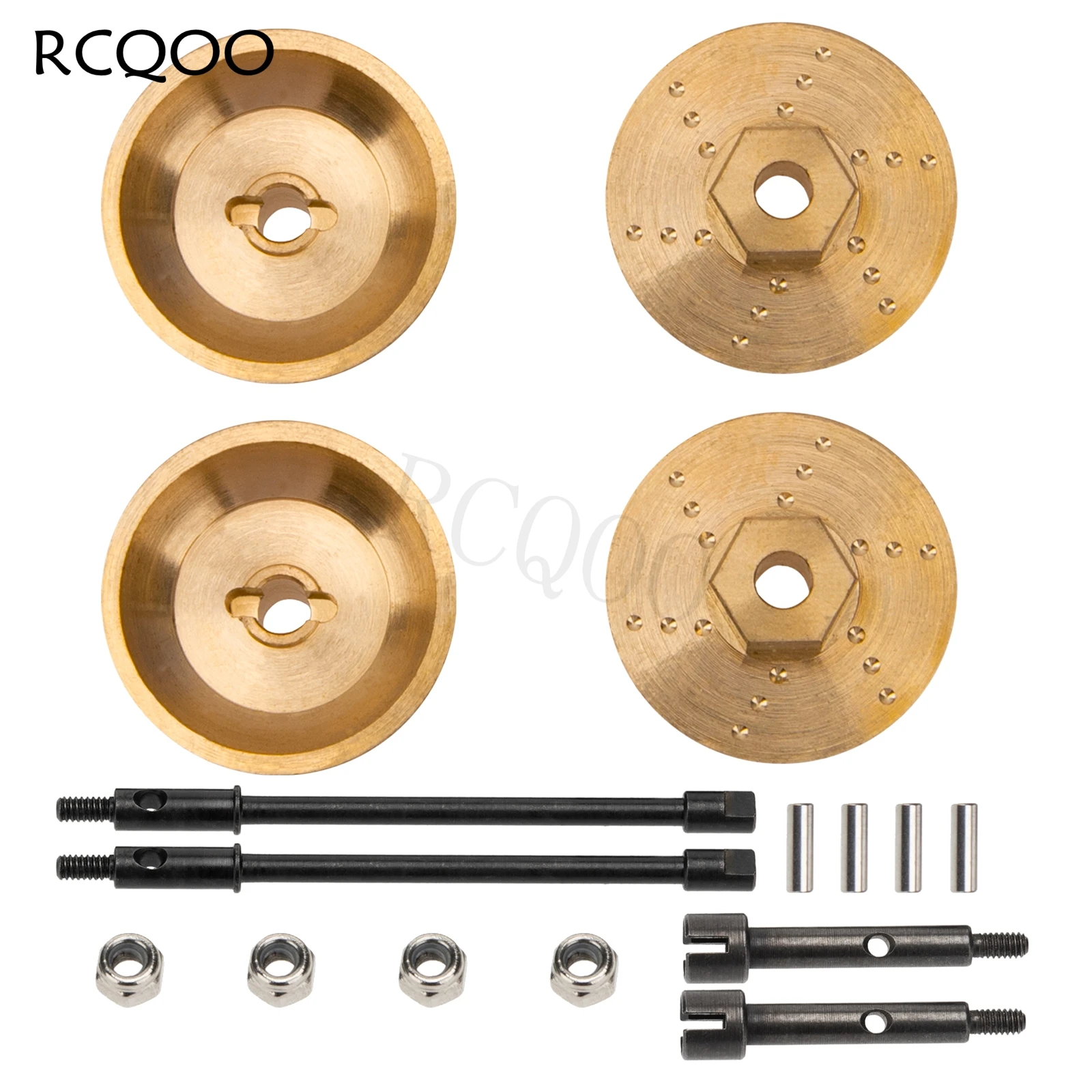 RC 6mm Brass Wheel Hub Knuckle Counterweight Front Rear Wheel Axle Drive Shaft Joint for Axial Scx24 AXI00002 1/24 RC Crawler