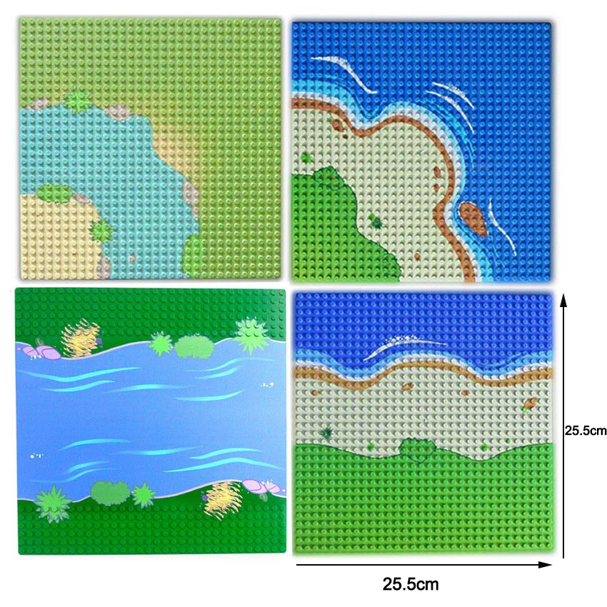 

Базовая пластина для города, улицы, красочные реки, песчаный пляж, остров, базовая пластина, морской берег, строительные блоки, совместимы со...