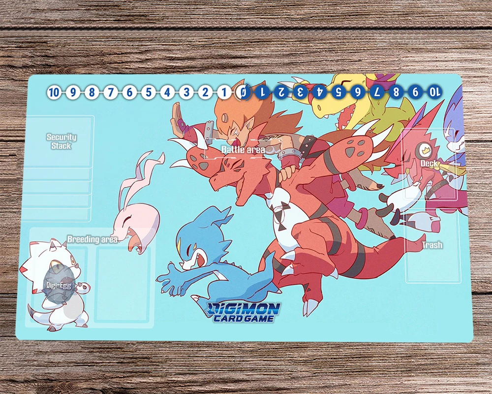 Digimon Adventure Duel Playmat DTCG CCG Mat Gammamon Veemon Trading Card Game Mat Desk Table Gaming Mouse Pad Mousepad 60x35cm
