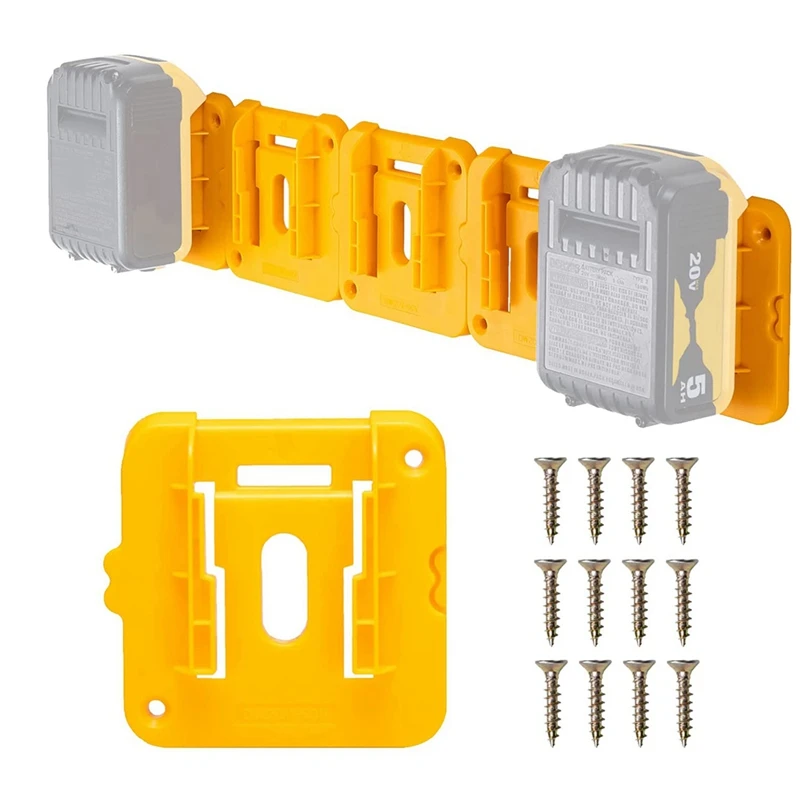 

6 Packs Battery Mount Holder For Dewalt 20V / 60V Battery Dock Holder Fit For DCB200 DCB203 DCB205 DCB206 Battery