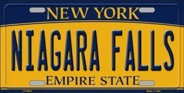 Tin Sign New Aluminum Niagara Falls York Background Novelty Metal License Plate Metal Sign