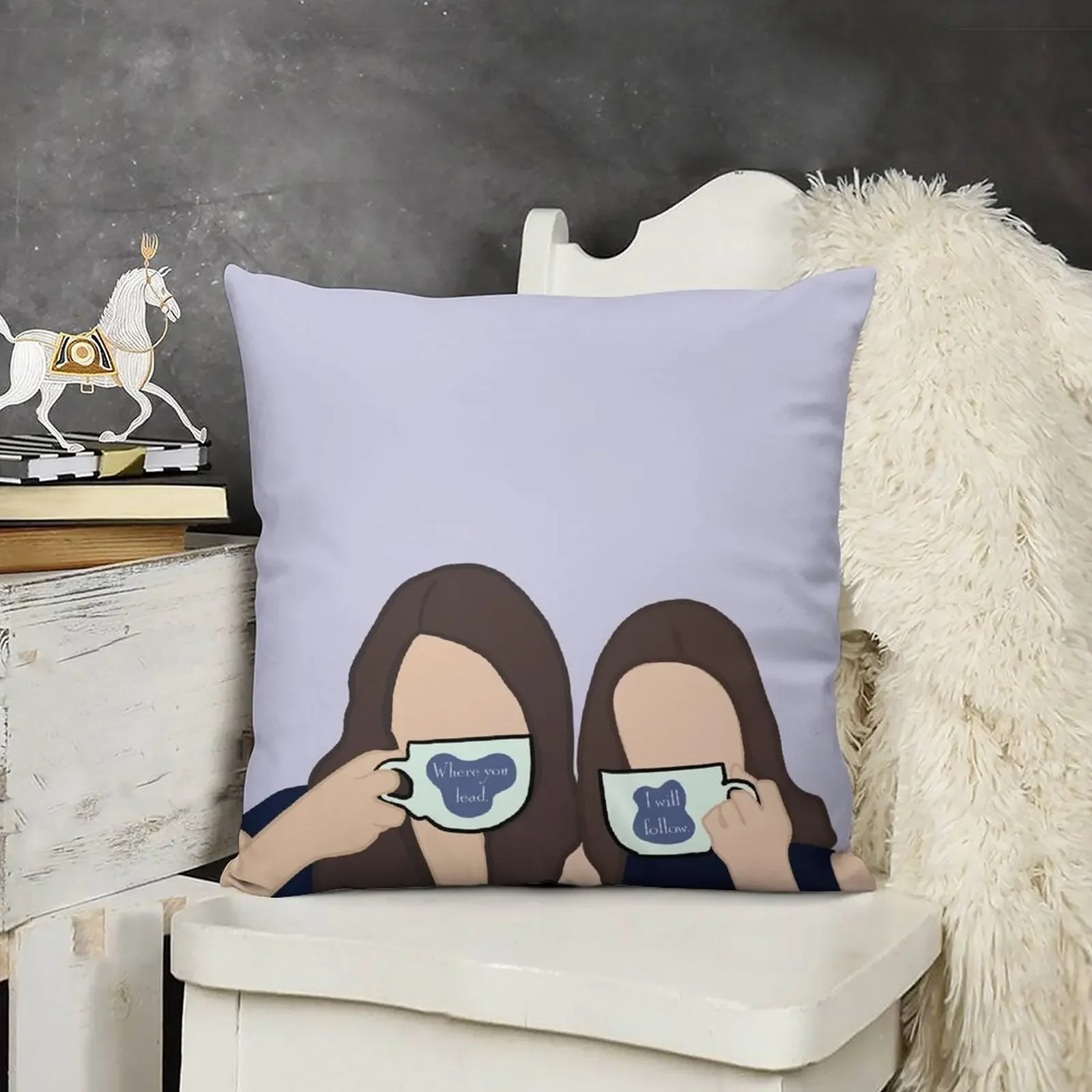 Лорелай и Рори Гилмор - Где свинец я следуй последу. Декоративная подушка. Чехол