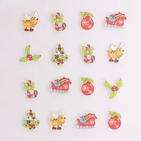 mix christmas elk tree wodden buttons for clothing diy scrapbooking needlework craft sewing wood buttons accessories e