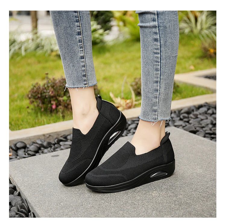 

Women Flat Platform Shoes Mesh Breathable Casual shoes Slip On Shallow Fashion Lady Moccasin Ballet Big Size Sport Shoes