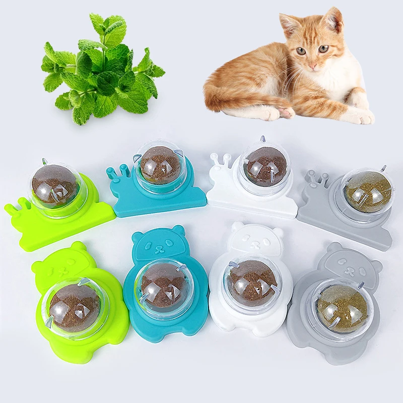 

Cleaning Teeth Toy Chewing Toy Pet Ball Catnip Toys Self-adhesive Cute Kitten Edible Safe 360 Rotation Cat Supplies