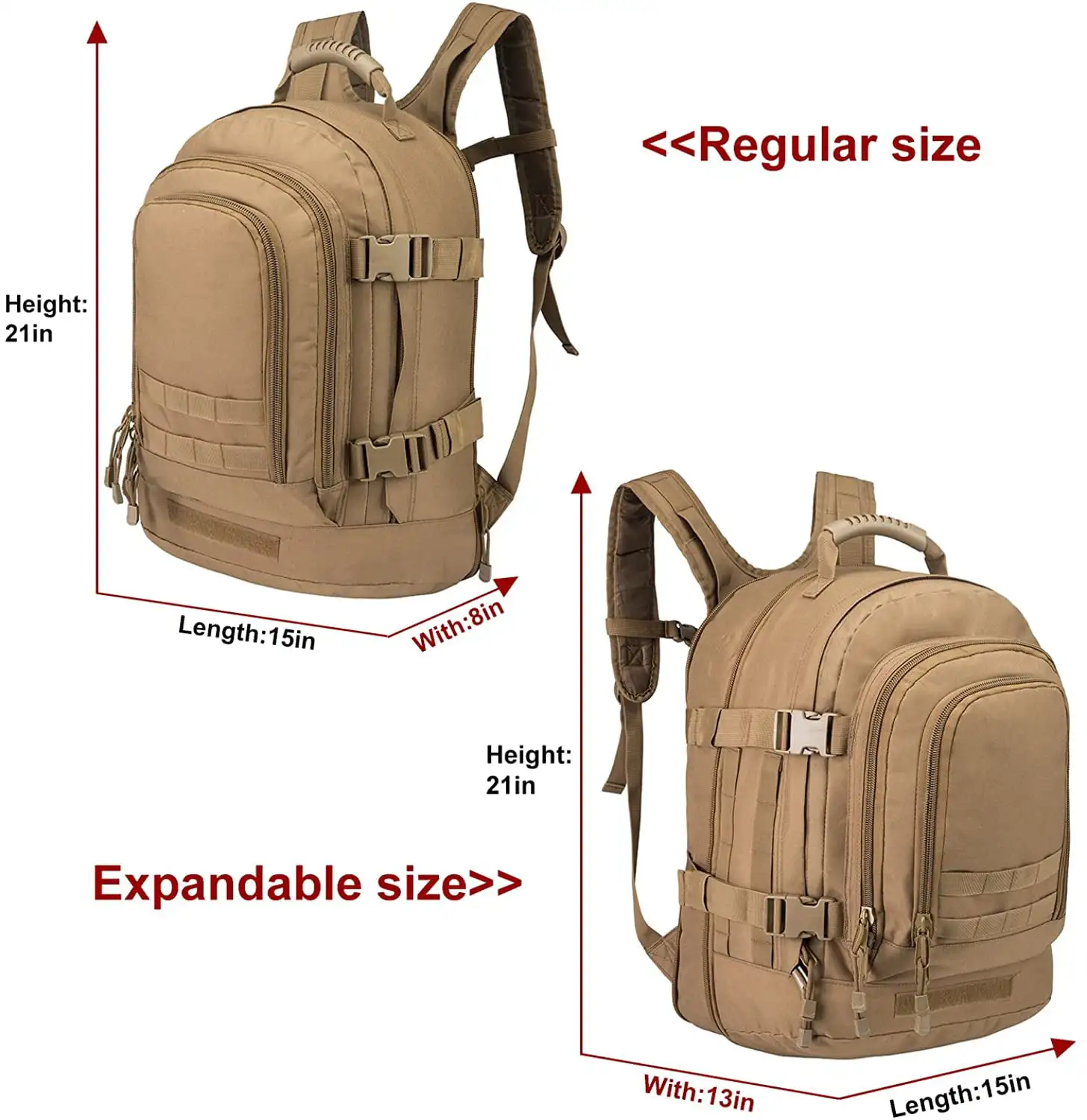 Bug Out Bag Tactical Backpack for Men Molle Military Hunting Heavy Duty Backpack Camping Hiking Outdoor