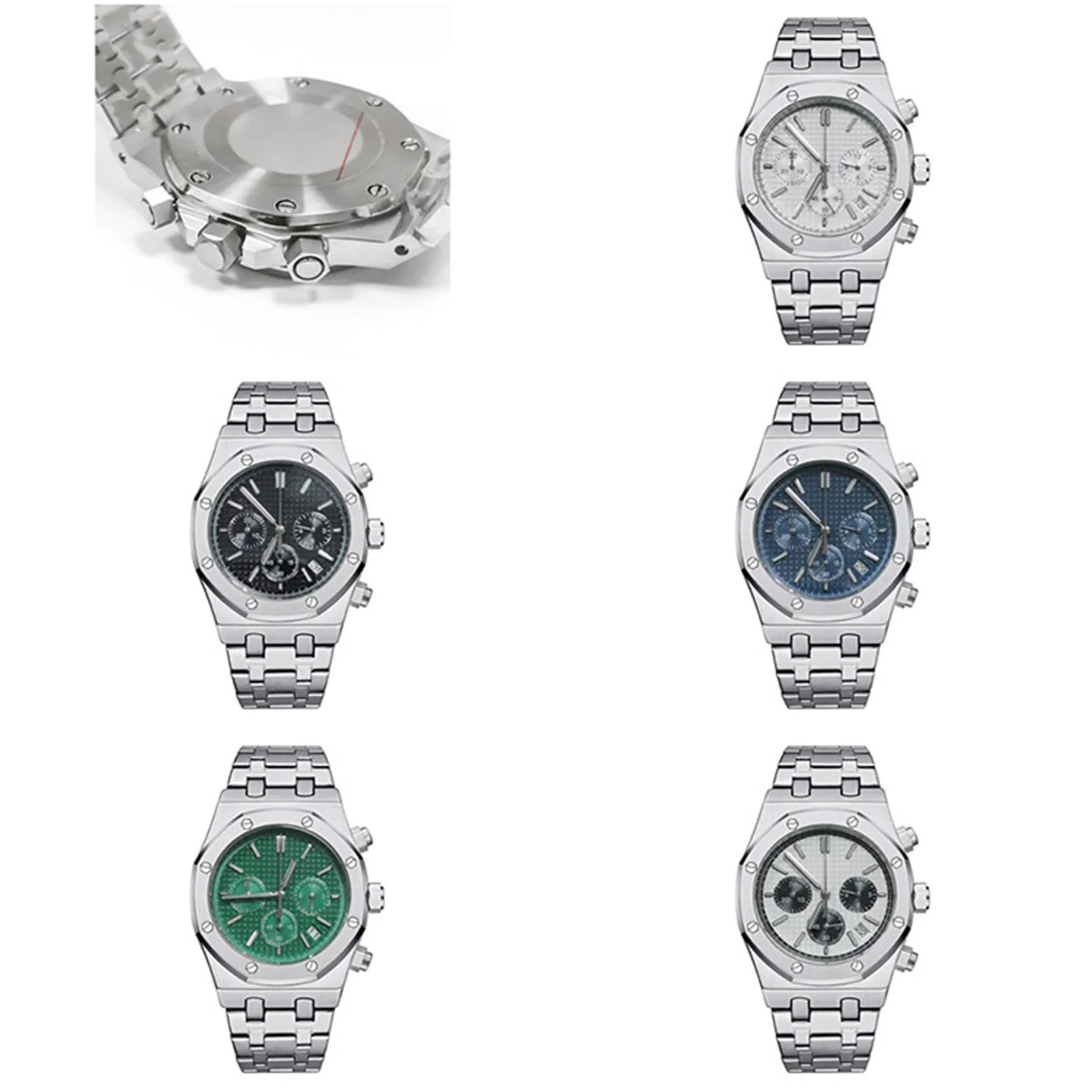 

1 PCS High Quality Modified Watch Quartz Men‘s Chronograph 41MM Stainless Steel Case Strap With VK63 Movement 2022 NEW