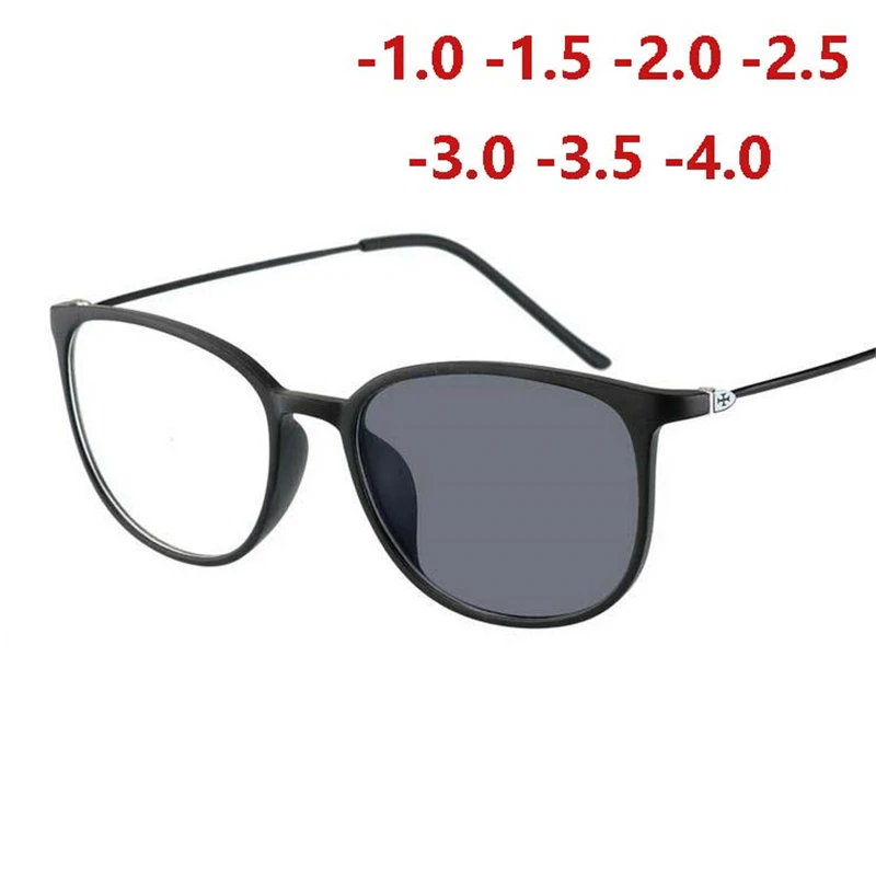 

1.56 Aspherical Lenses TR90 Finished Myopia Glasses For Women Men Sun photochromism Eyeglasses 0 -1.0 -1.5 -2.0 -2.5 To -4.0