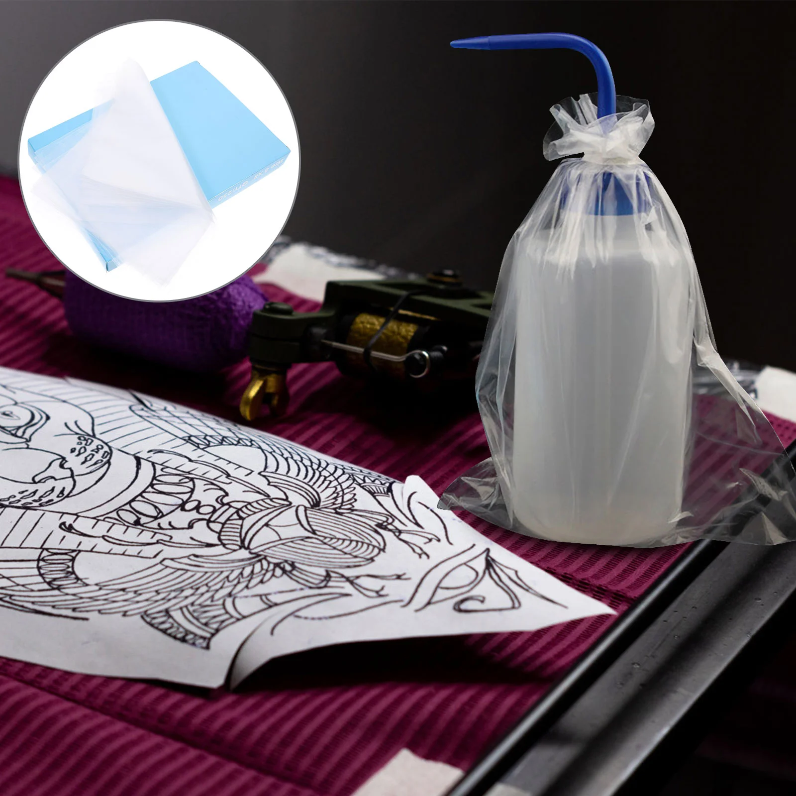 

250Pcs Squeeze Bottle Bag Wash Bottle Bag Bottle Cover Tattooing Bottle Cover Plastic Bottle Bag