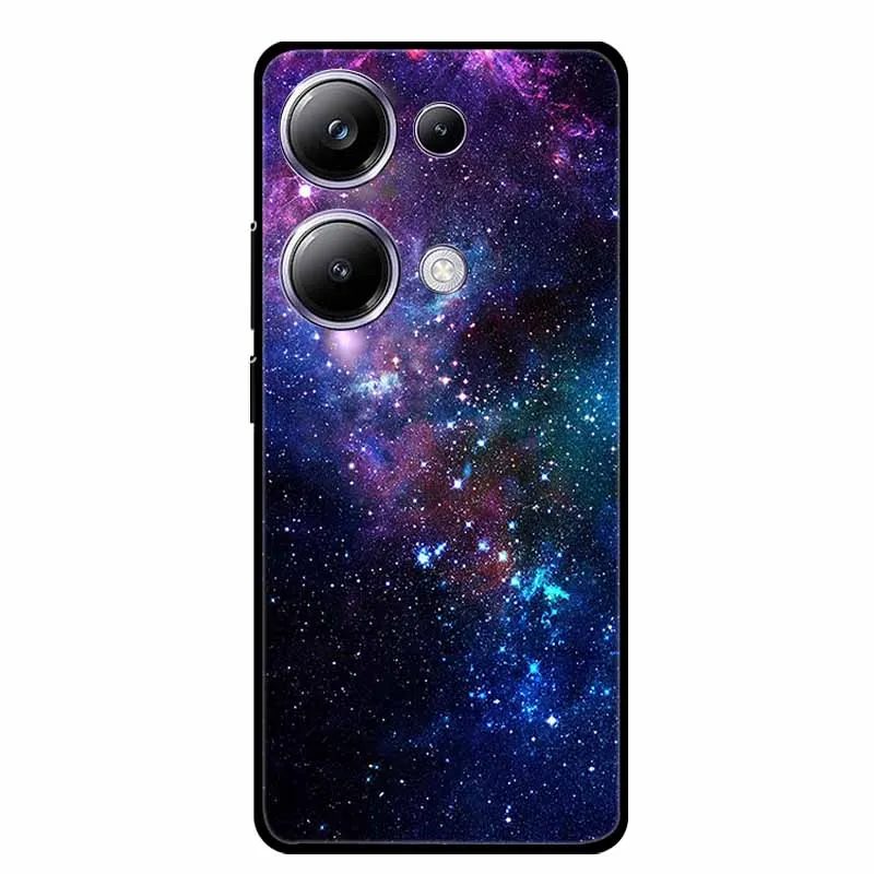 Для Xiaomi POCO M6 Pro 4G Задняя крышка Чехол M 6 M6Pro Черный силиконовый мягкий чехол для Redmi