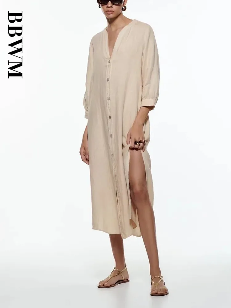 Женское однотонное однобортное платье-рубашка элегантное праздничное платье с