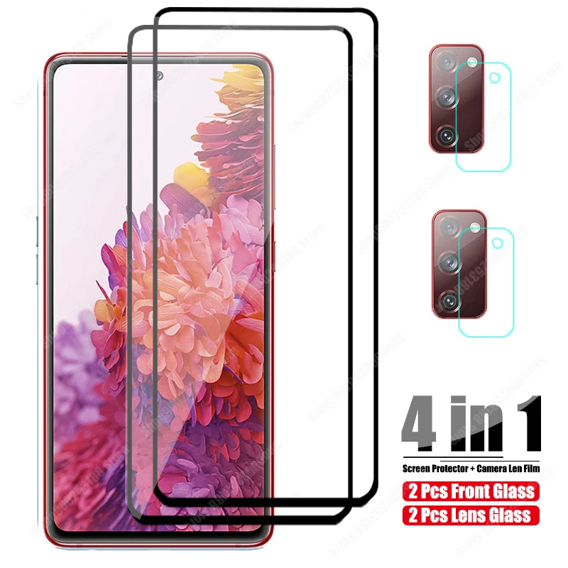 

Protective Glass For Samsung Galaxy S20 FE Glass Camera Protector On For Samsung S21 Plus A02S A12 A21S A51 A52 A72 Screen Film