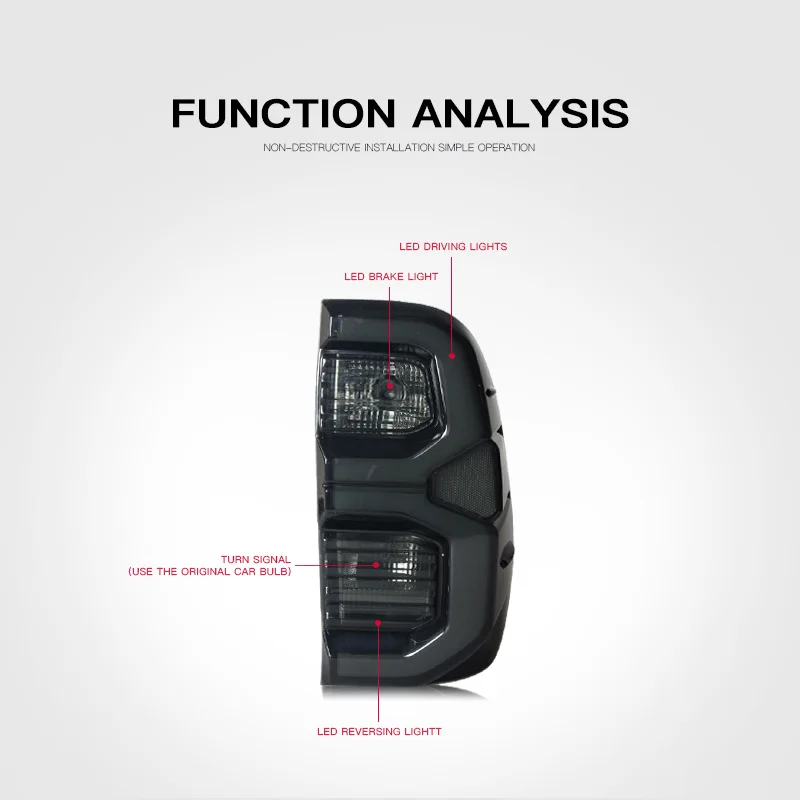 Новый задний фонарь светодиодный автомобиля нормальная версия для Toyota Hilux 2015-2020