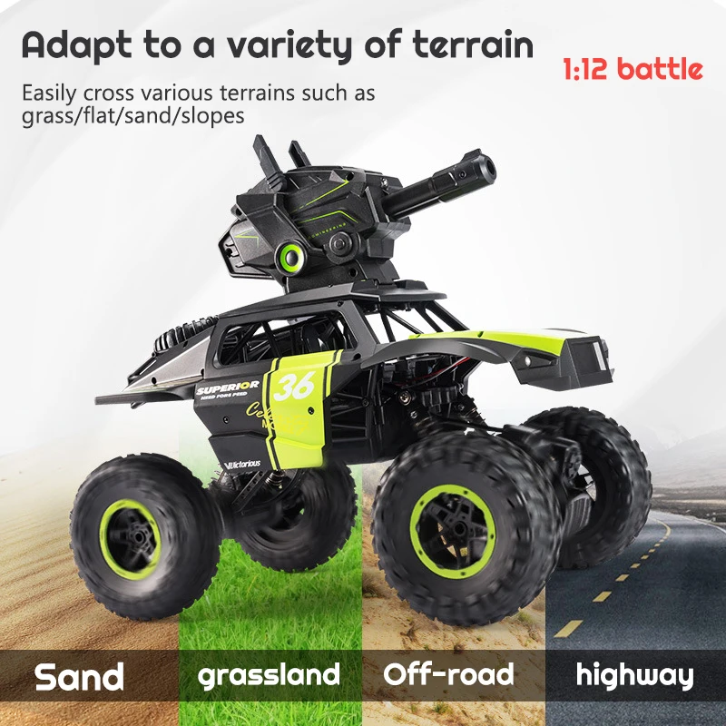 1:12 New 4WD High-speed Shooting Competitive Water Bomb Remote Control Tank Drift 2.4G Car Children's Toy Gift |