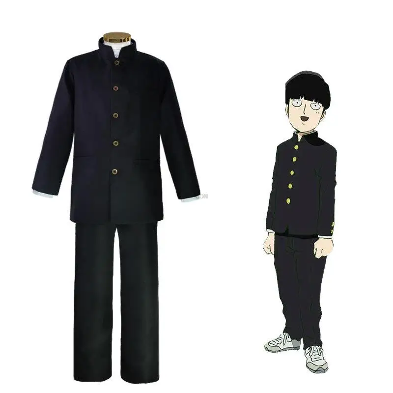 Mob Psycho 100 Mobu Saiko Hyaku Kageyama Shigeo Cosplay Costume Black Gakuran Suits Coat Men's JK School Uniform Pants S-3XL