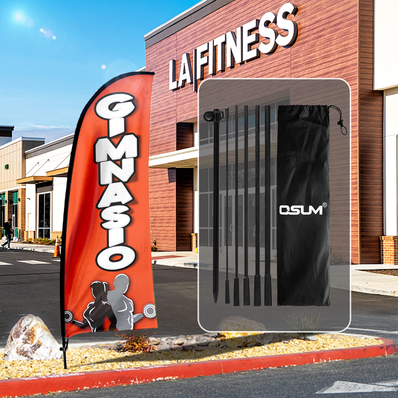 FSFLAG 1 шт. 214 см пляжный флаг Gimnasio с флагштоком рекламная акция наружный баннер украшение