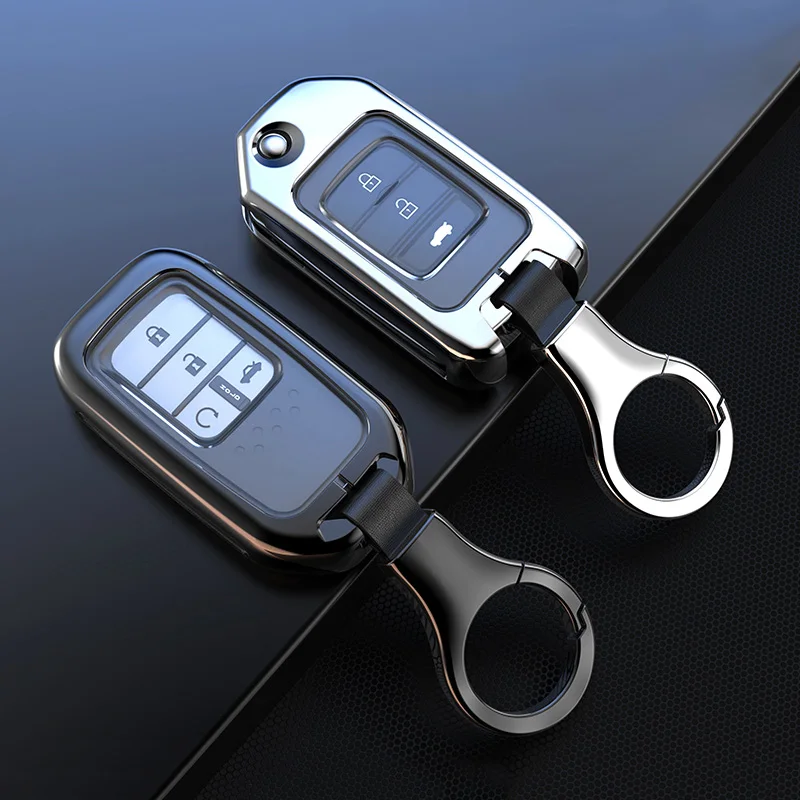 

TPU Zinc Alloy Car Key Case Cover for Honda FIT XRV VEZEL CITY JAZZ CIVIC HRV Civic Crider CRV Protector Shell