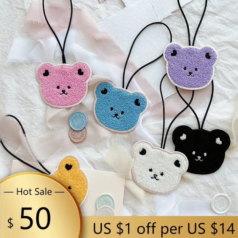 

Customized Bear Name Pendant Baby Name Tag Schoolbag Keychain Cartoon Plush Anti-lost Hanging Kindergarten Girls Bags Decoration