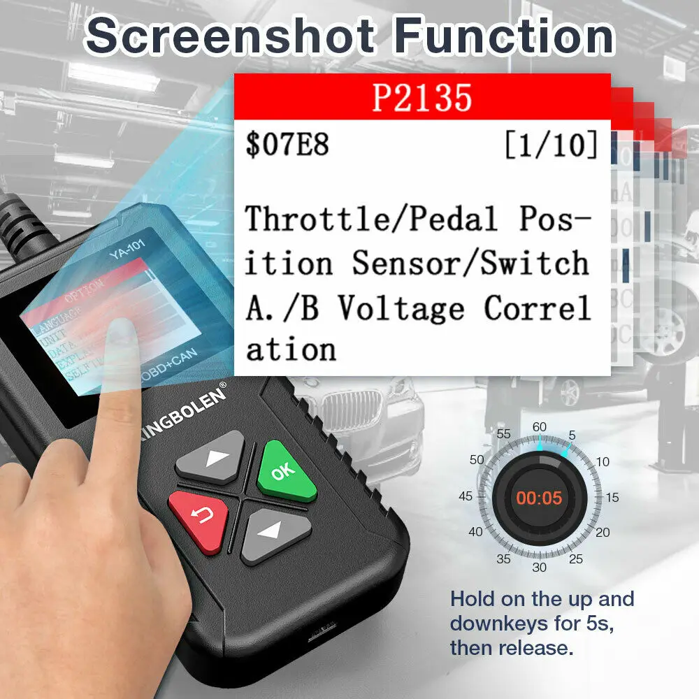 KINGBOLEN YA101 OBD2 сканер Автомобильные диагностические инструменты OBDII EOBD считыватель