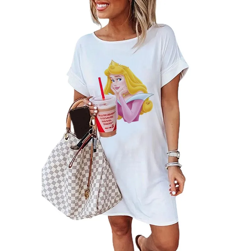 

Princess Aurora Hands on Chin Streetwear Women Long Sleeve Women's Dress Kawaii White Dress Dropshipping Gothic Clothes 2022