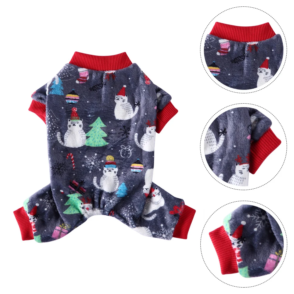 

1 pc Coral Fleece Christmas Clothes Jumpsuit for Dog