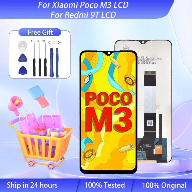 

Wholesale For Xiaomi Poco M3 LCD Screen Touch Digitizer For Redmi 9T Lcd Note 9 4G Display M2010J19CG Assembly With Frame