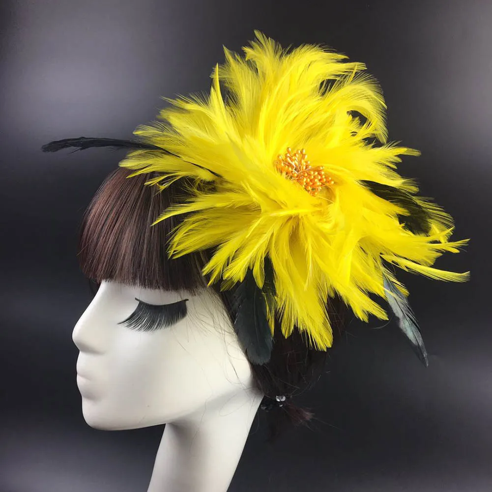 Ful Burlesque Headpiece Flapper Ostrich Feather Fancy Headband Flapper Headpiece Woman Hair Accessories Wholesale